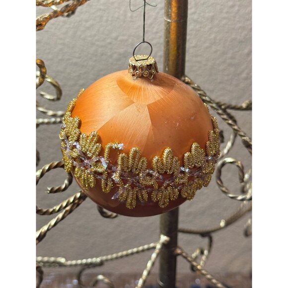 West Germany Koestel Christmas Ornament Burnt Orange - Picture 2 of 8